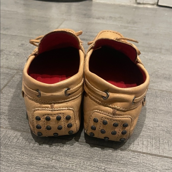 Tod\'s Tan Leather Loafers with Red Interior Ferrari colllaboration